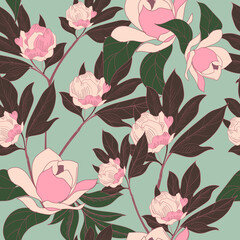 Beautiful seamless pattern with floral background.