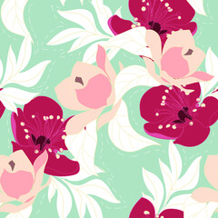 Beautiful seamless pattern with floral background.