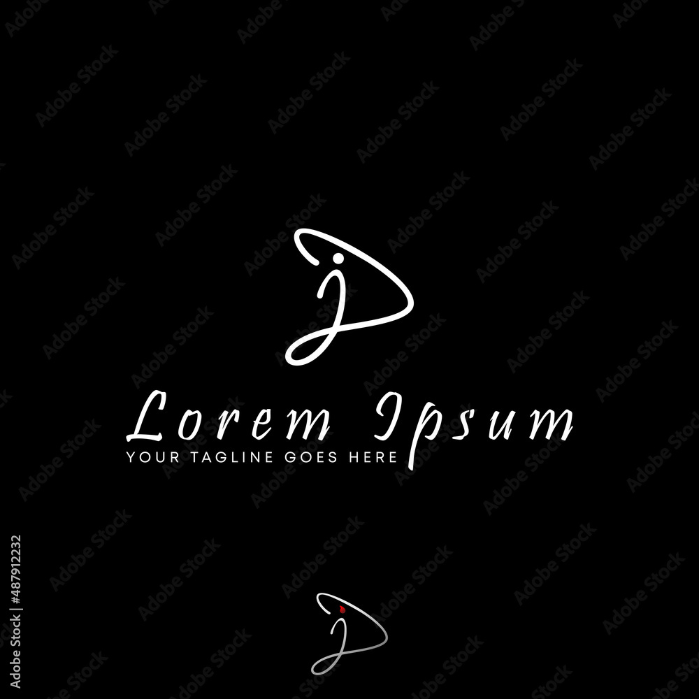 Poster Letter or word JD or DJ script font image graphic icon logo design abstract concept vector stock. Can be used as a symbol related to initial or icon