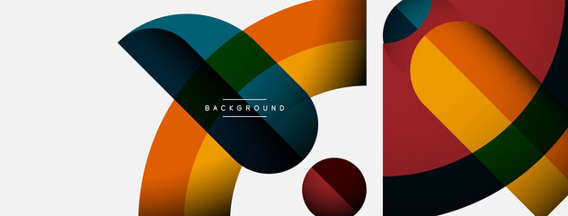 Trendy shapes, color minimal design composition, lines and shadows for wallpaper banner background or landing page