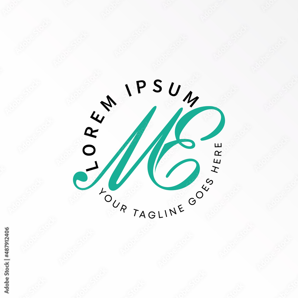 Poster letter or word me script connected font image graphic icon logo design abstract concept vector stock