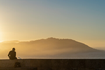 Sunset landscape in La Coruña Spain