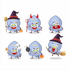 Halloween expression emoticons with cartoon character of blue love ring box