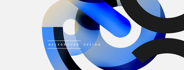 Round shapes circles and other geometric forms. Vector illustration for wallpaper banner background card or landing page