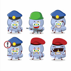 A dedicated Police officer of blue love ring box mascot design style