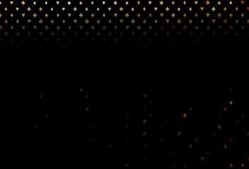 Dark yellow, orange vector cover with symbols of gamble.