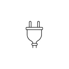 Electric plug icon isolated on white