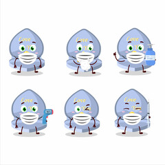 A picture of blue love ring box cartoon design style keep staying healthy during a pandemic