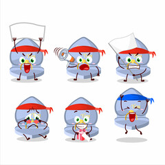 Mascot design style of blue love ring box character as an attractive supporter