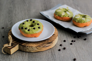Donuts are sweet and high in carbohydrates. Sweet desserts.