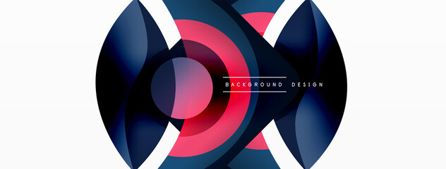 Creative geometric wallpaper. Minimal abstract background. Circle wave and round shapes composition vector illustration for wallpaper banner background or landing page