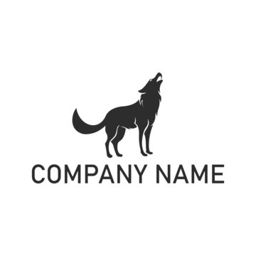 Walking Wolf Fox Dog Coyote Jackal Rustic Vintage Silhouette Hipster Logo Design