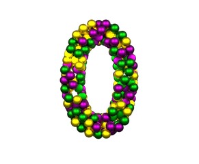 Mardi Gras Bead Themed Font Number 0