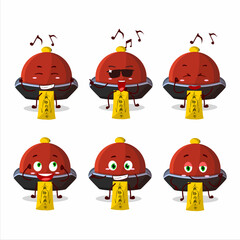 An image of red vampire hat dancer cartoon character enjoying the music