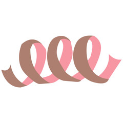 Twisted ribbon vector illustration in flat color design