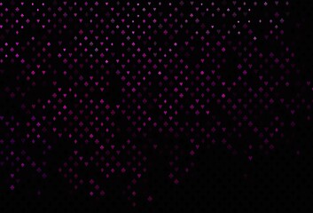 Dark pink vector texture with playing cards.