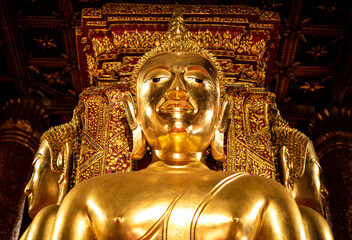 Presiding Buddha image in the Church of Wat Phumin, Nan Province, Thailand