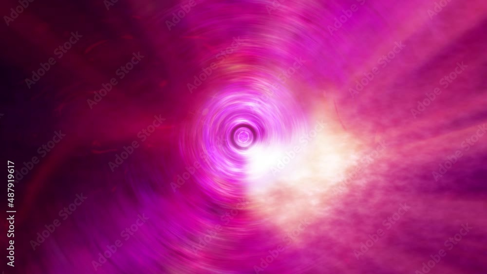 Poster seamless loop pink hyperspace light speed space flight through space time wormhole energy tunnel. ab