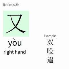 Learning chinese radicals. Learning cards 