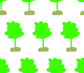 Regular seamless background, Green tree