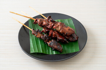 grilled chicken liver skewer in Asian style