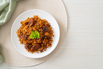 Nasi goreng - fried rice with pork in Indonesia style
