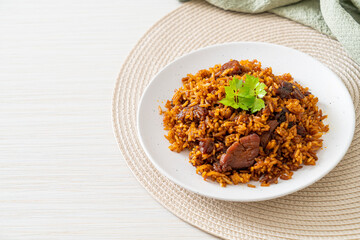 Nasi goreng - fried rice with pork in Indonesia style