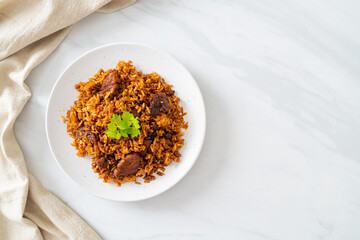 Nasi goreng - fried rice with pork in Indonesia style