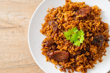 Nasi goreng - fried rice with pork in Indonesia style