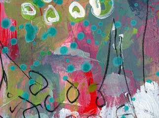 Detail of modern abstract mixed media art