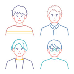 Fototapeta premium 若い男性のアイコンイラスト素材