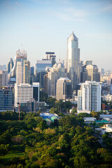 Wonderful cityscape at Lumphini Park, Park is a park in Bangkok, Thailand