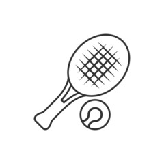 Tennis racket icon in flat style. Gaming racquet vector illustration on isolated background. Sport activity sign business concept.