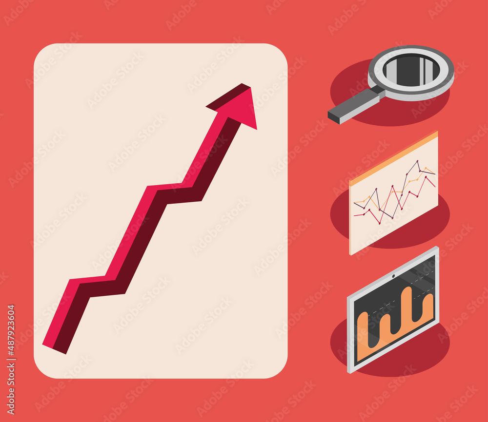 Canvas Prints investment icons isometric