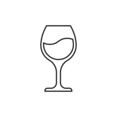 Wine glass icon in flat style. Champagne beverage vector illustration on isolated background. Cocktail drink sign business concept.