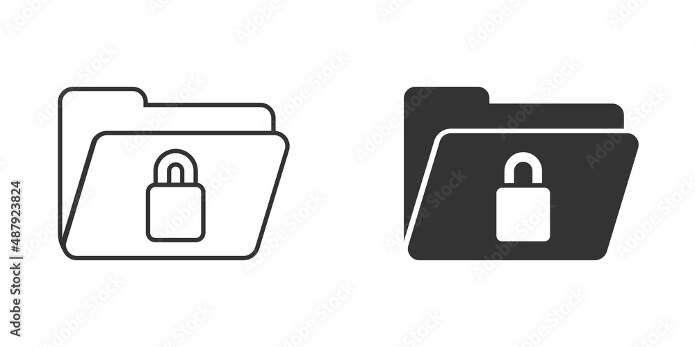 Aufkleber files folder permission icon in flat style. document access vector illustration on isolated backgrou
