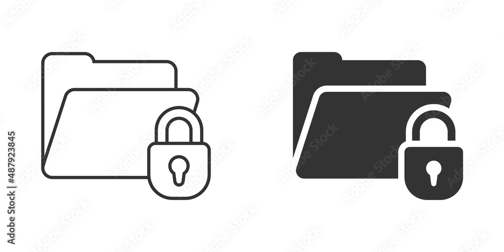 Poster files folder permission icon in flat style. document access vector illustration on isolated backgrou