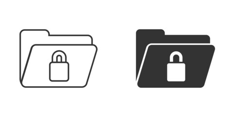 Files folder permission icon in flat style. Document access vector illustration on isolated background. Secret archive sign business concept.