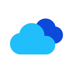 Cloud storage icon vector graphic illustration in blue