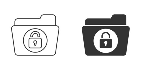 Files folder permission icon in flat style. Document access vector illustration on isolated background. Secret archive sign business concept.