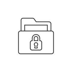 Files folder permission icon in flat style. Document access vector illustration on isolated background. Secret archive sign business concept.