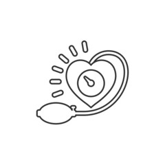 Arterial blood pressure icon in flat style. Heartbeat monitor vector illustration on isolated background. Pulse diagnosis sign business concept.