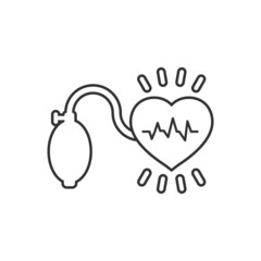 Arterial blood pressure icon in flat style. Heartbeat monitor vector illustration on isolated background. Pulse diagnosis sign business concept.