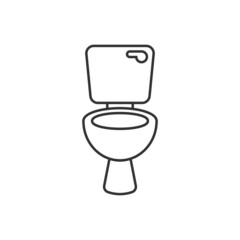 Toilet bowl icon in flat style. Hygiene vector illustration on isolated background. WC restroom sign business concept.