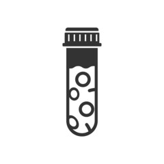 Blood test tube icon in flat style. Hematology vector illustration on isolated background. Laboratory flask sign business concept.
