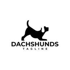 illustration vector graphic template of dachshunds silhouette logo