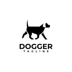 illustration vector graphic template of dog silhouette logo