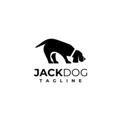 illustration vector graphic template of jack dog silhouette logo