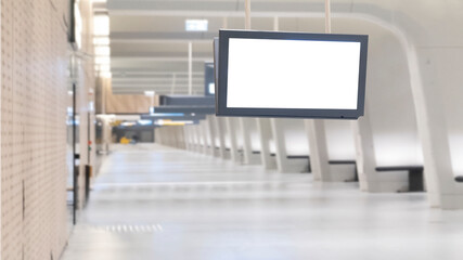 Naklejka premium digital signage display in the passenger terminal
