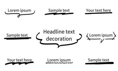 見出しやタイトル周りの飾り用イラストセット（白背景・ベクター・切り抜き）